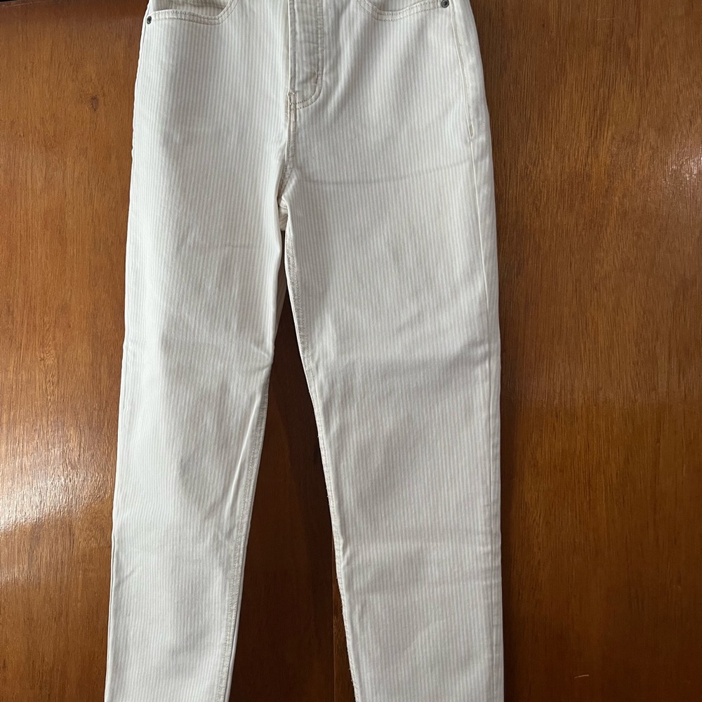 Old Navy Cream Striped Button-Fly Pants - Picture 5 of 6
